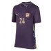 Camisa de Futebol Inglaterra Cole Palmer #24 Equipamento Secundário Mulheres Europeu 2024 Manga Curta